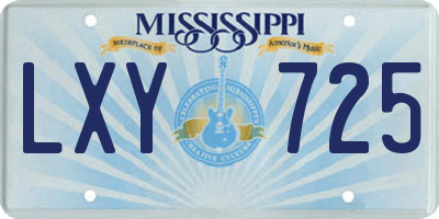 MS license plate LXY725