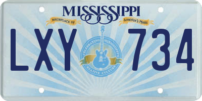 MS license plate LXY734