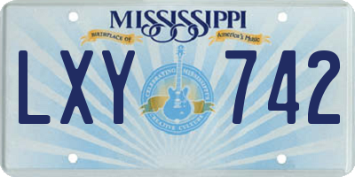 MS license plate LXY742