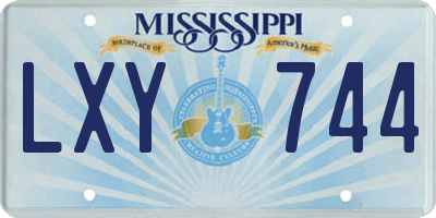 MS license plate LXY744