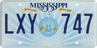 MS license plate LXY747