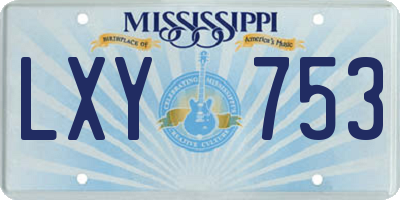 MS license plate LXY753