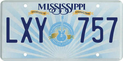 MS license plate LXY757