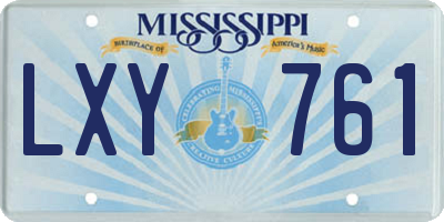 MS license plate LXY761