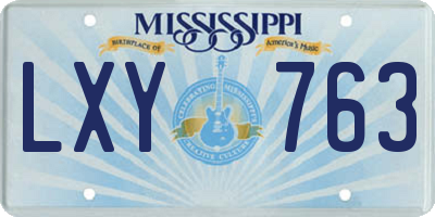 MS license plate LXY763