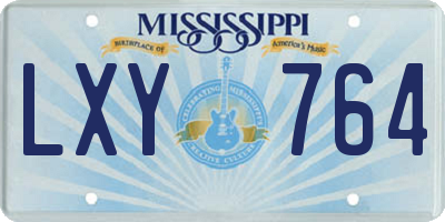 MS license plate LXY764