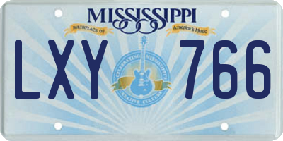 MS license plate LXY766