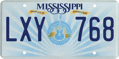 MS license plate LXY768