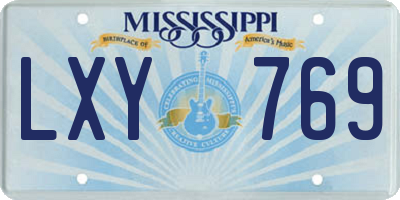MS license plate LXY769