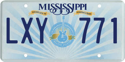 MS license plate LXY771