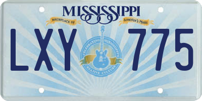MS license plate LXY775