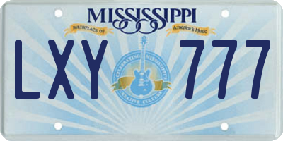 MS license plate LXY777