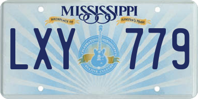 MS license plate LXY779