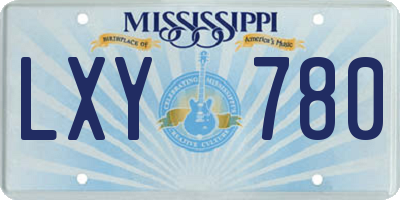 MS license plate LXY780