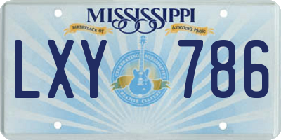 MS license plate LXY786