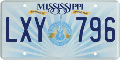 MS license plate LXY796
