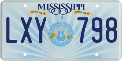 MS license plate LXY798