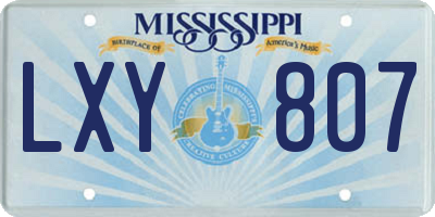 MS license plate LXY807