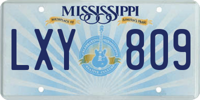 MS license plate LXY809
