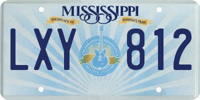 MS license plate LXY812