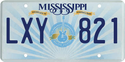 MS license plate LXY821