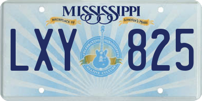 MS license plate LXY825