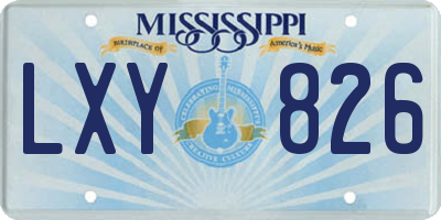 MS license plate LXY826