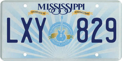 MS license plate LXY829