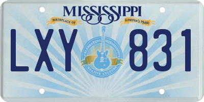 MS license plate LXY831