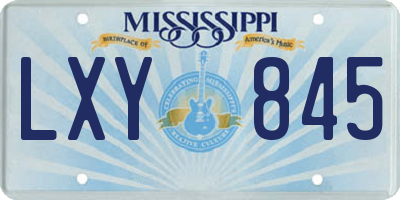 MS license plate LXY845