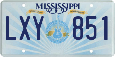 MS license plate LXY851