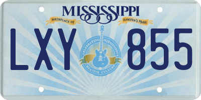 MS license plate LXY855