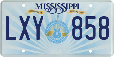 MS license plate LXY858