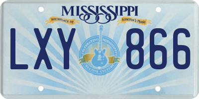 MS license plate LXY866