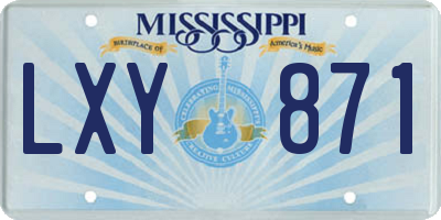 MS license plate LXY871