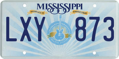 MS license plate LXY873