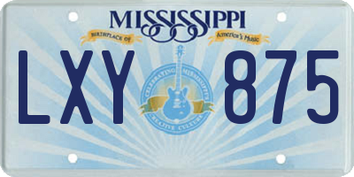 MS license plate LXY875