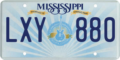 MS license plate LXY880