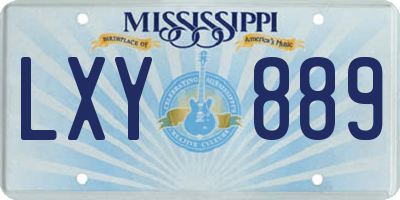 MS license plate LXY889