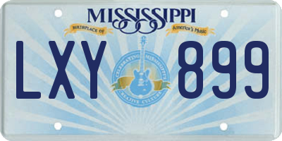 MS license plate LXY899