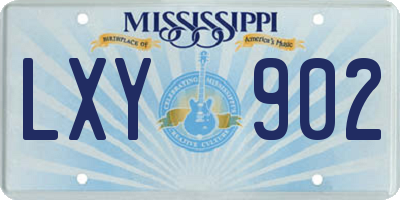 MS license plate LXY902