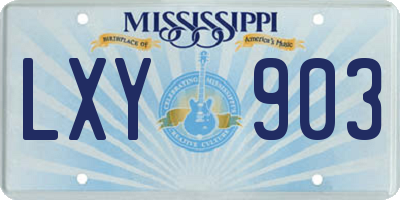 MS license plate LXY903