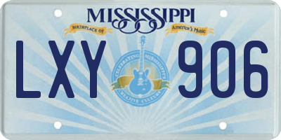 MS license plate LXY906