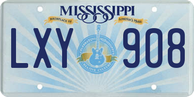 MS license plate LXY908