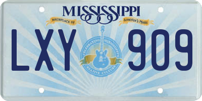 MS license plate LXY909