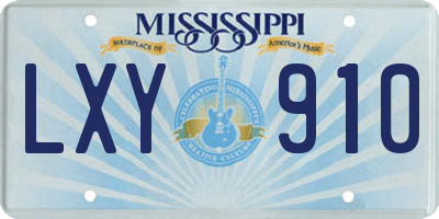 MS license plate LXY910