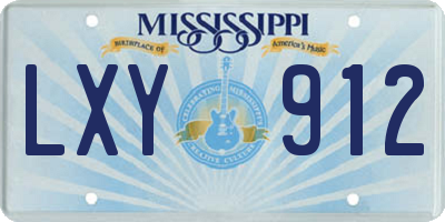 MS license plate LXY912