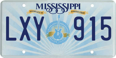 MS license plate LXY915