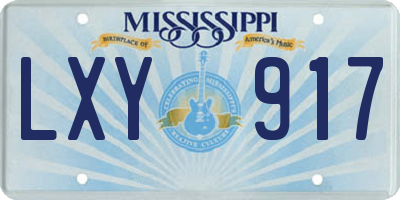 MS license plate LXY917