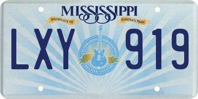 MS license plate LXY919